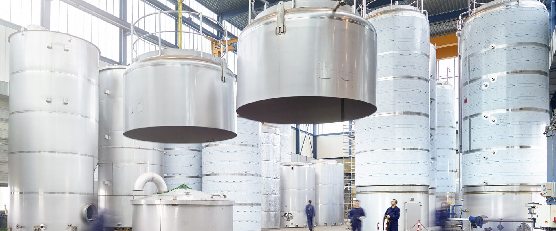 RVS-tanks in productie in de fabriek van Gpi